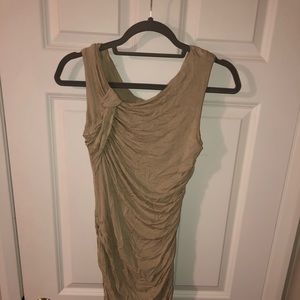 Beige rushed dress